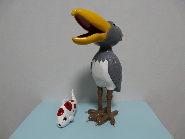 Amazon.co.jp: 木彫り 置物 ハシビロコウ_R7 : ホーム＆キッチン